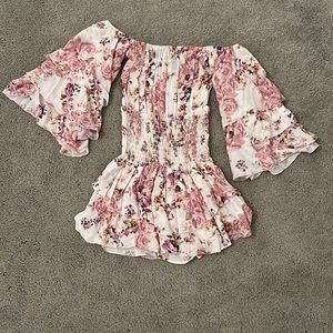 Planet blue pink floral romper!